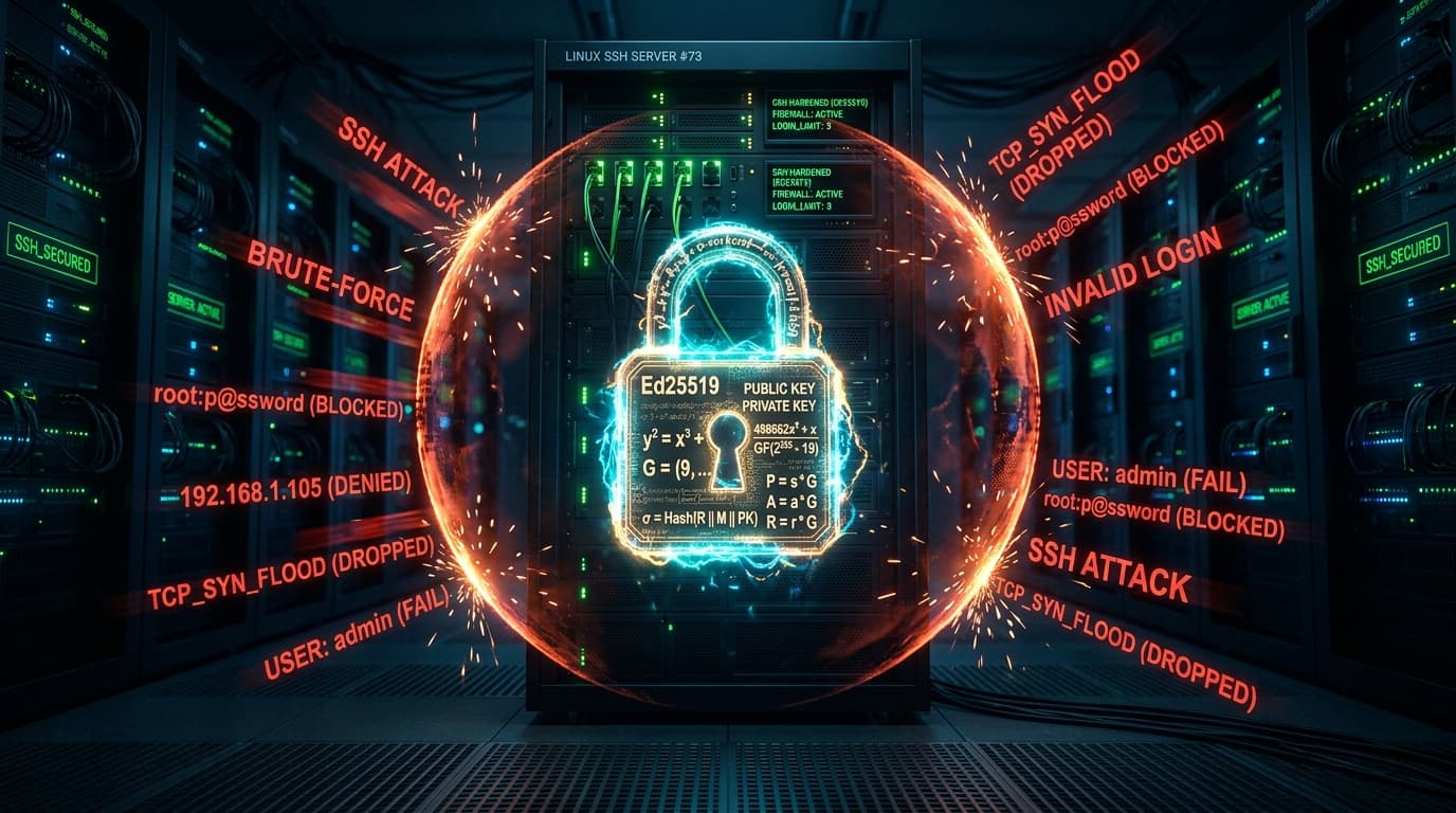 Hardening de Servidores Linux: Como Blindar o SSH com Chaves Ed25519 e Eliminar Ataques de Força Bruta